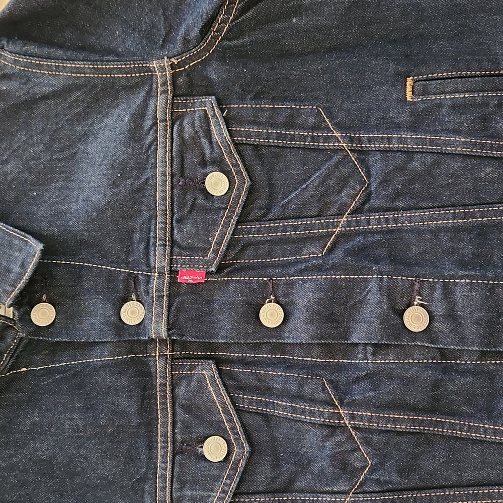 Levi’s Mens Classic Trucker Original Denim Jean Jacket Indigo Blue Size XS Levis - Picture 8 of 12